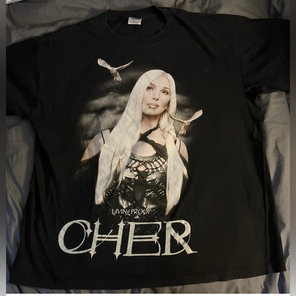 Vintage CHER Tshirt 2002 Living Proof Farewell Tour Men’s Sz XL Y2K Concert NM